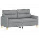 Dvivietė sofa su pagalvėlėmis, šviesiai pilka, 140cm, audinys