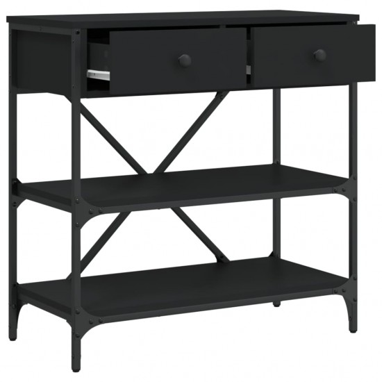 Konsolinis staliukas, juodas, 75x34,5x75cm, apdirbta mediena