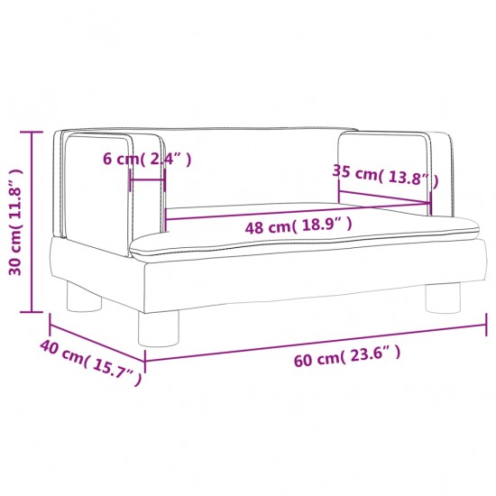 Vaikiška sofa, rudos spalvos, 60x40x30cm, aksomas