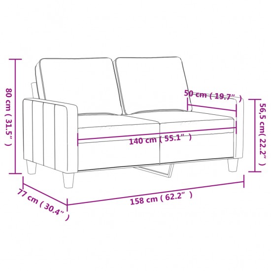 Dvivietė sofa, kapučino spalvos, 140cm, dirbtinė oda