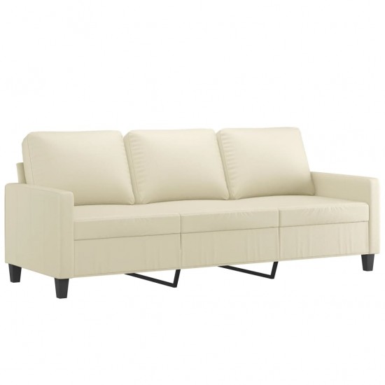 Trivietė sofa, kreminės spalvos, 180cm, dirbtinė oda