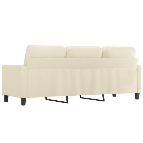 Trivietė sofa, kreminės spalvos, 180cm, dirbtinė oda