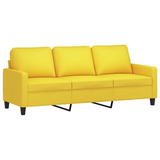 Trivietė sofa, šviesiai geltonos spalvos, 180cm, audinys