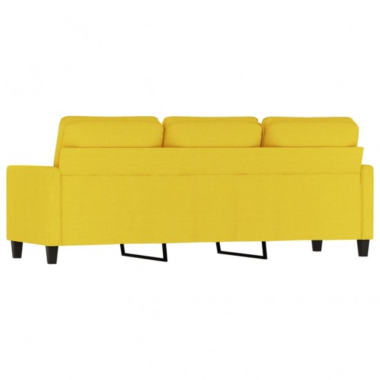 Trivietė sofa, šviesiai geltonos spalvos, 180cm, audinys