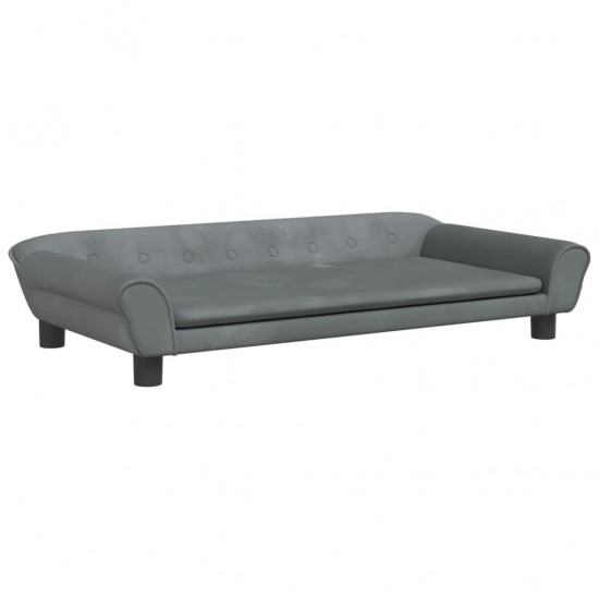 Vaikiška sofa, tamsiai pilkos spalvos, 100x50x26cm, aksomas