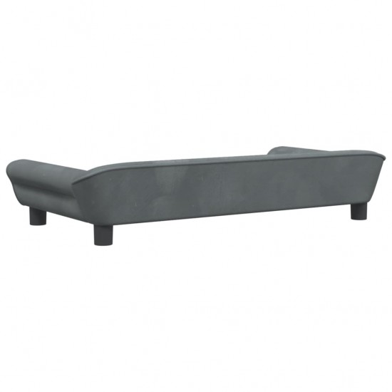Vaikiška sofa, tamsiai pilkos spalvos, 100x50x26cm, aksomas
