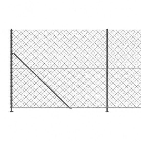 Tinklinė tvora su flanšais, antracito spalvos, 1,8x25m