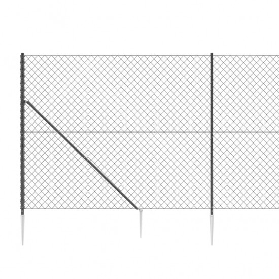 Tinklinė tvora su smaigais, antracito spalvos, 2,2x25m