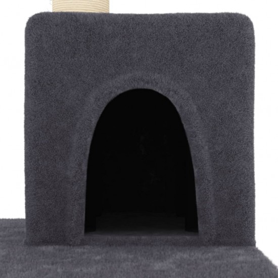 Draskyklė katėms su stovais iš sizalio, tamsiai pilka, 123cm