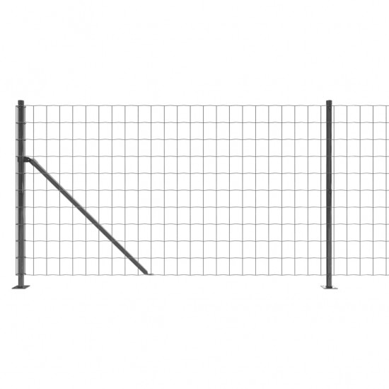 Vielinė tinklinė tvora su flanšais, antracito spalvos, 0,8x25 m