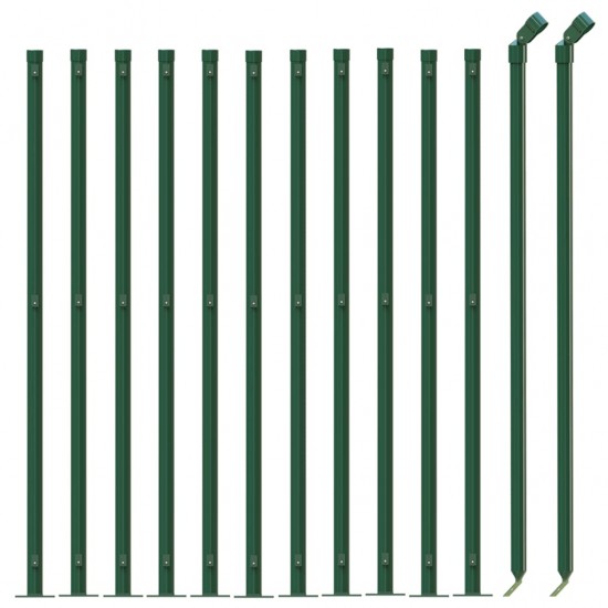 Vielinė tinklinė tvora su flanšais, žalios spalvos, 1x25 m