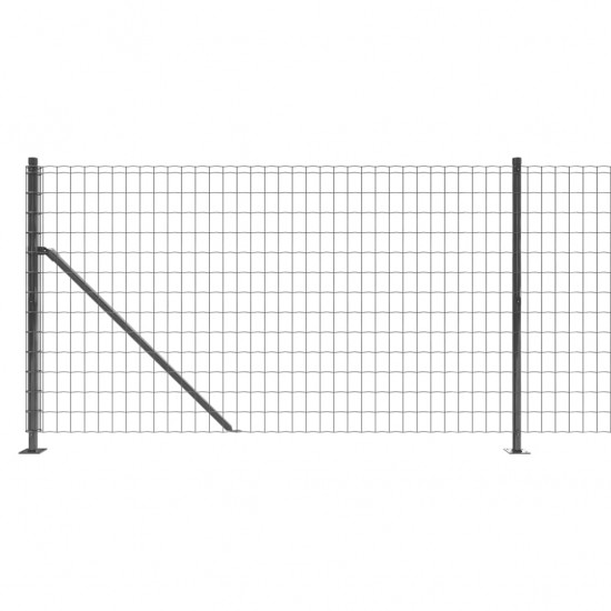 Vielinė tinklinė tvora su flanšais, antracito spalvos, 1x25 m