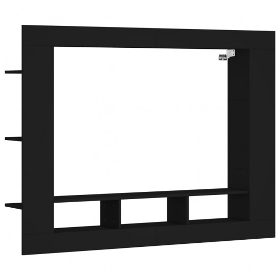 Televizoriaus spintelė, juoda, 152x22x113cm, apdirbta mediena