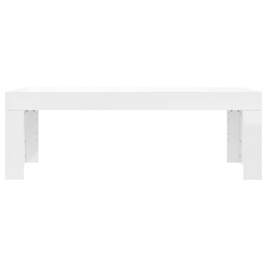 Kavos staliukas, baltas, 102x50x36cm, apdirbta mediena, blizgus