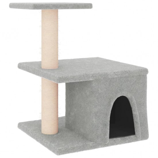 Draskyklė katėms su stovais iš sizalio, šviesiai pilka, 48cm