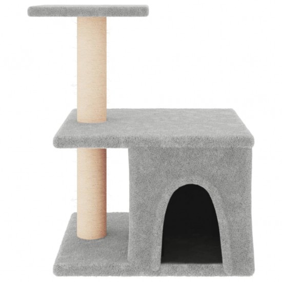 Draskyklė katėms su stovais iš sizalio, šviesiai pilka, 48cm