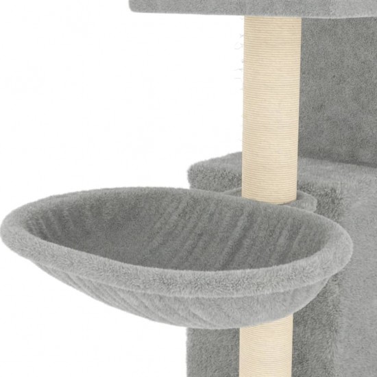 Draskyklė katėms su stovais iš sizalio, šviesiai pilka, 83cm