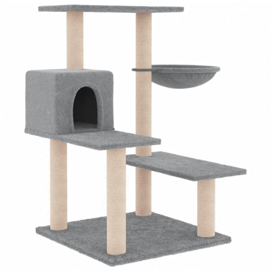 Draskyklė katėms su stovais iš sizalio, šviesiai pilka, 82,5cm