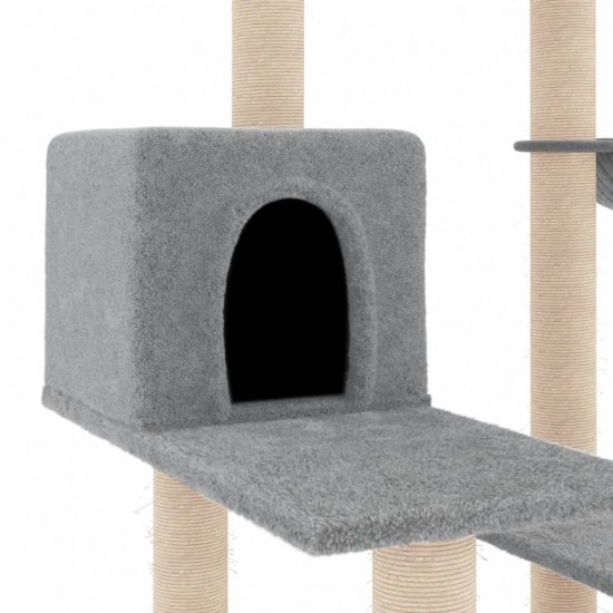 Draskyklė katėms su stovais iš sizalio, šviesiai pilka, 82,5cm
