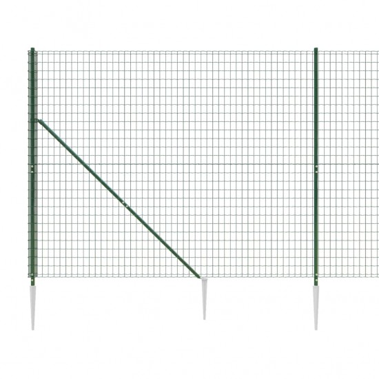 Vielinė tinklinė tvora su smaigais, žalios spalvos, 1,4x25m