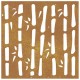 Sodo sienos dekoracija, 55x55cm, corten plienas, bambukas
