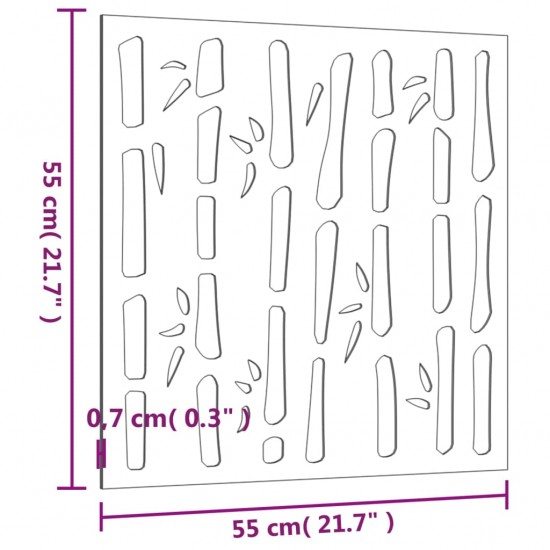 Sodo sienos dekoracija, 55x55cm, corten plienas, bambukas