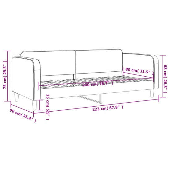 Sofa, juodos spalvos, 80x200cm, audinys