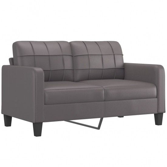 Dvivietė sofa, pilkos spalvos, 140cm, dirbtinė oda