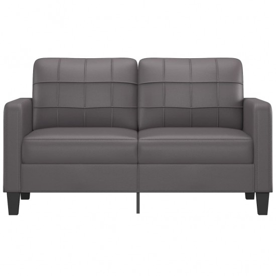 Dvivietė sofa, pilkos spalvos, 140cm, dirbtinė oda