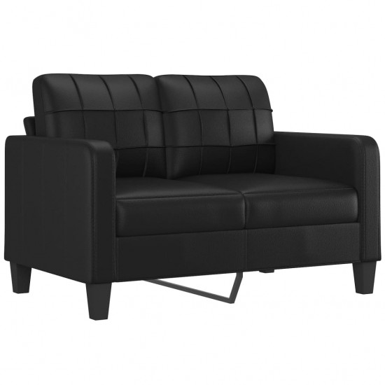 Dvivietė sofa, juodos spalvos, 120cm, dirbtinė oda