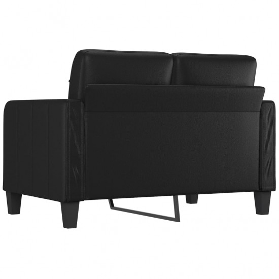 Dvivietė sofa, juodos spalvos, 120cm, dirbtinė oda