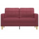 Dvivietė sofa, raudonojo vyno spalvos, 140cm, audinys