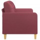 Dvivietė sofa, raudonojo vyno spalvos, 140cm, audinys