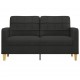 Dvivietė sofa, juodos spalvos, 140cm, audinys