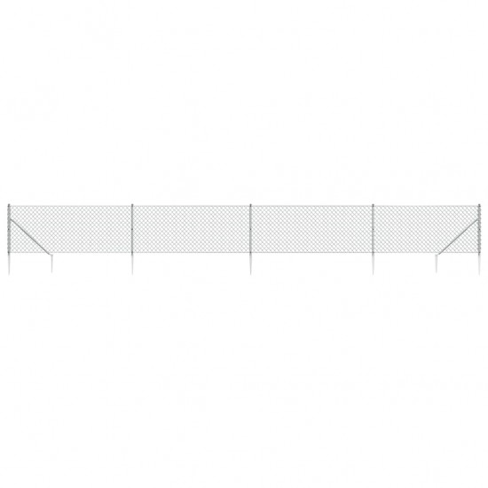Tinklinė tvora su smaigais, sidabrinės spalvos, 0,8x10m