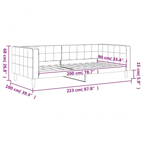 Sofa, geltonos spalvos, 90x200cm, aksomas