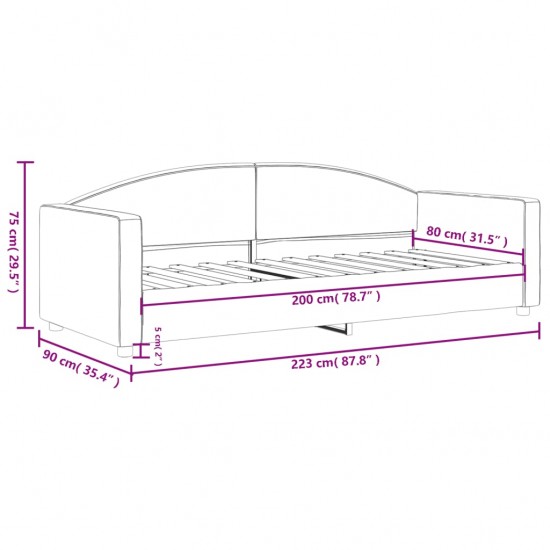 Sofa, taupe spalvos, 80x200cm, audinys