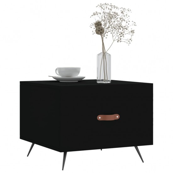 Kavos staliukai, 2vnt., juodi, 50x50x40cm, apdirbta mediena