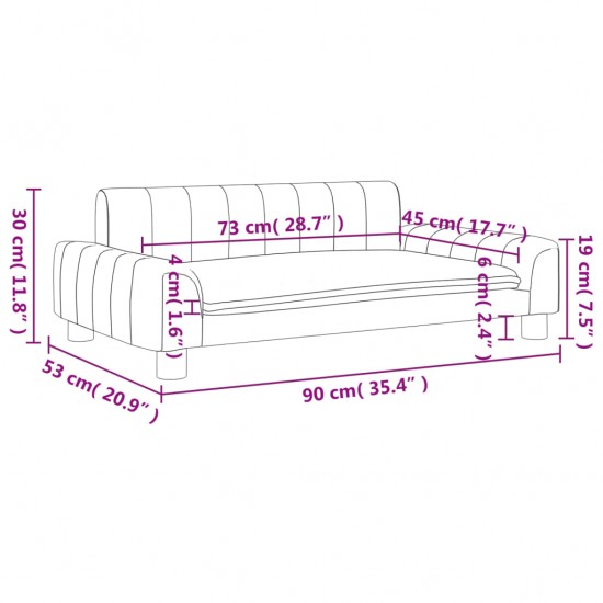 Vaikiška sofa, juodos spalvos, 90x53x30cm, audinys