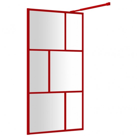 Dušo sienelė su skaidriu ESG stiklu, raudona, 115x195cm