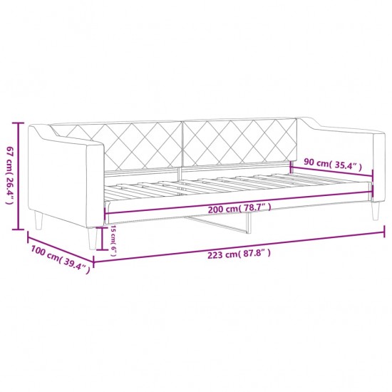 Sofa, juodos spalvos, 90x200cm, audinys