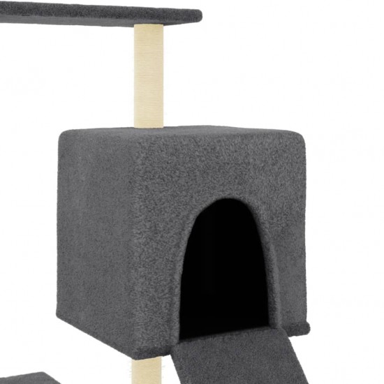 Draskyklė katėms su stovais iš sizalio, tamsiai pilka, 130,5cm
