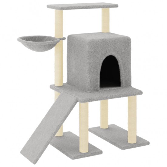 Draskyklė katėms su stovais iš sizalio, šviesiai pilka, 96,5cm