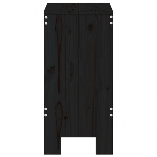 Baro taburetės, 2vnt., juodos, 40x36x75cm, pušies masyvas
