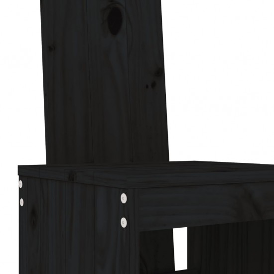 Baro taburetės, 2vnt., juodos, 40x42x120cm, pušies masyvas