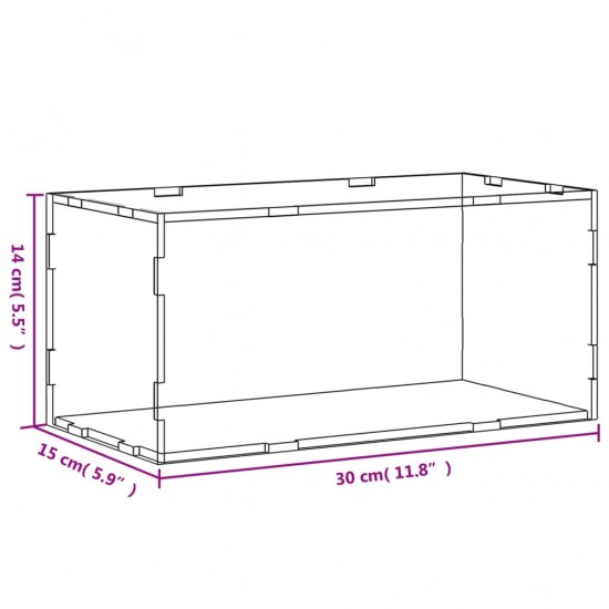 Eksponavimo dėžė, skaidri, 30x15x14cm, akrilas