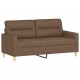 Dvivietė sofa su pagalvėlėmis, rudos spalvos, 140cm, audinys