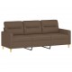 Trivietė sofa su pagalvėlėmis, rudos spalvos, 180cm, audinys