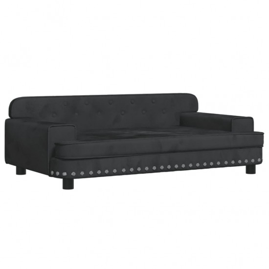 Vaikiška sofa, juodos spalvos, 90x53x30cm, aksomas