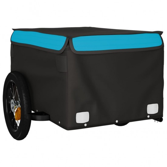 Krovininė dviračio priekaba, juoda ir mėlyna, 30kg, geležis